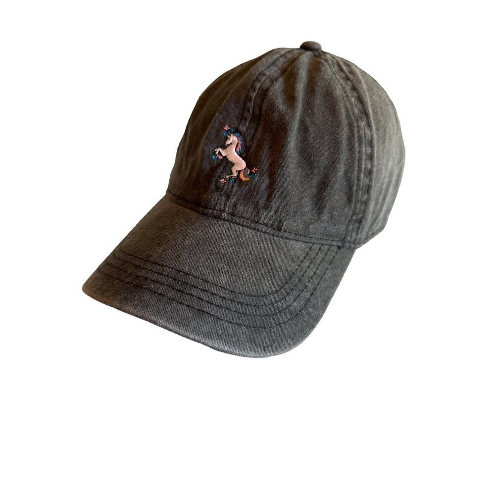 Embroidered Unicorn Gray‎ Hat Cap Adjustable